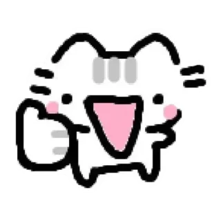 a cartoon cat drawn by basiileaf doing a thumbs up